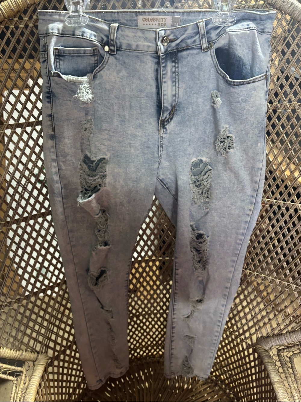 Light Blue Distressed Women's Jeans
